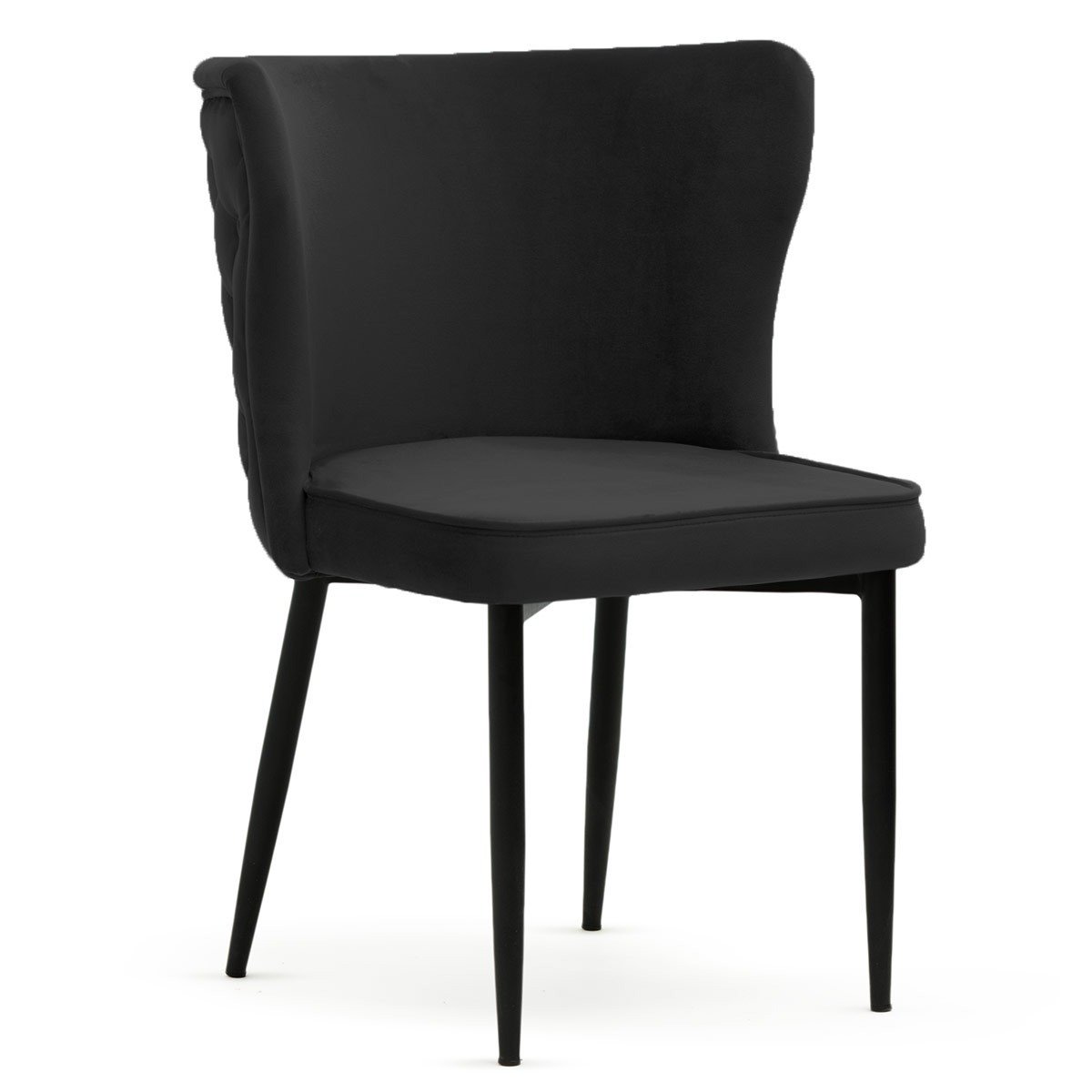 Scaun tapitat Modena negru picioare negre - H86 cm