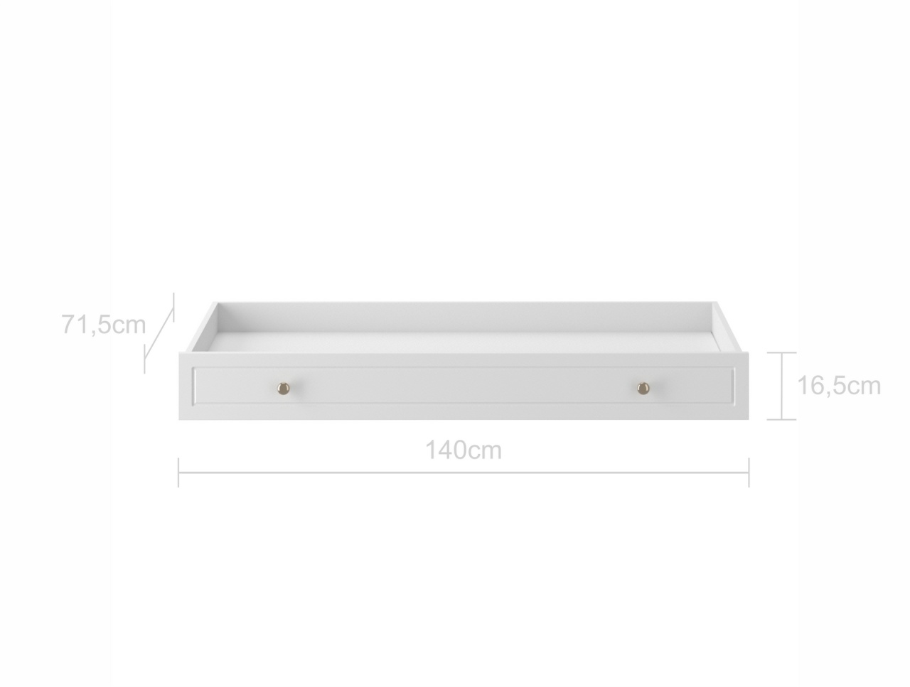 Sertar pentru pat Marylou alb 70x140 cm - 3 | YEO