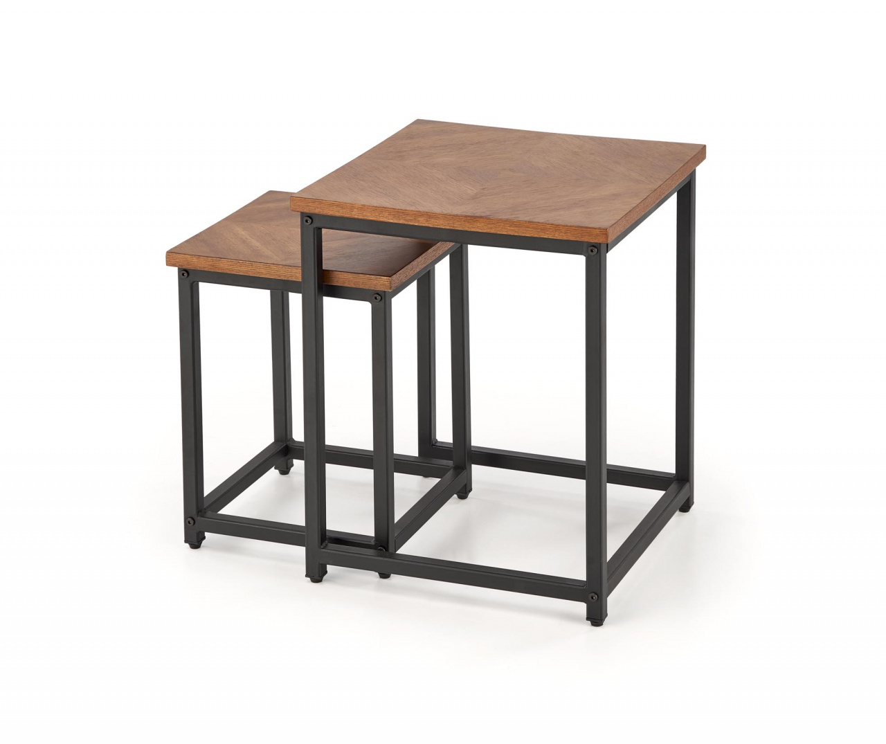Set 2 mese de cafea Elza nuc/negru - 3 | YEO