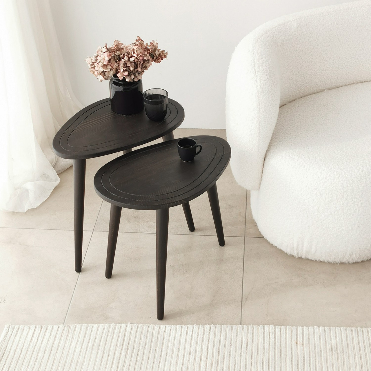 Set 2 mese de cafea Sweet antracit