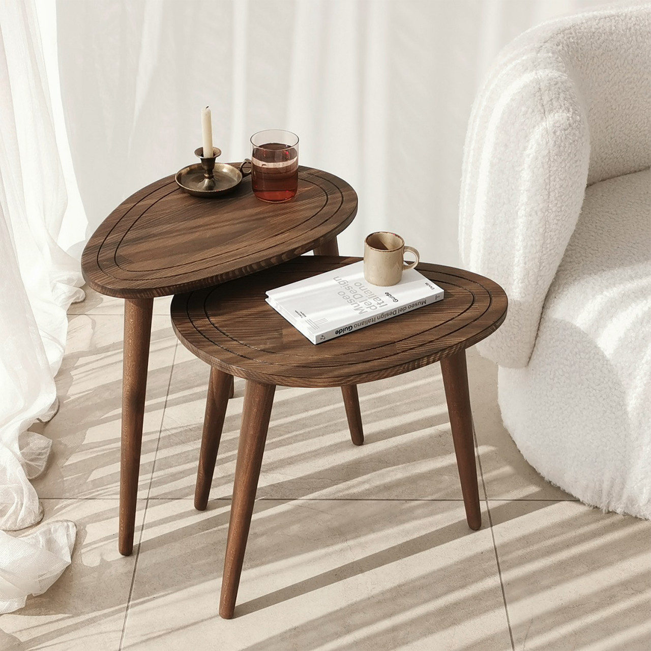 Set 2 mese de cafea Sweet nuc