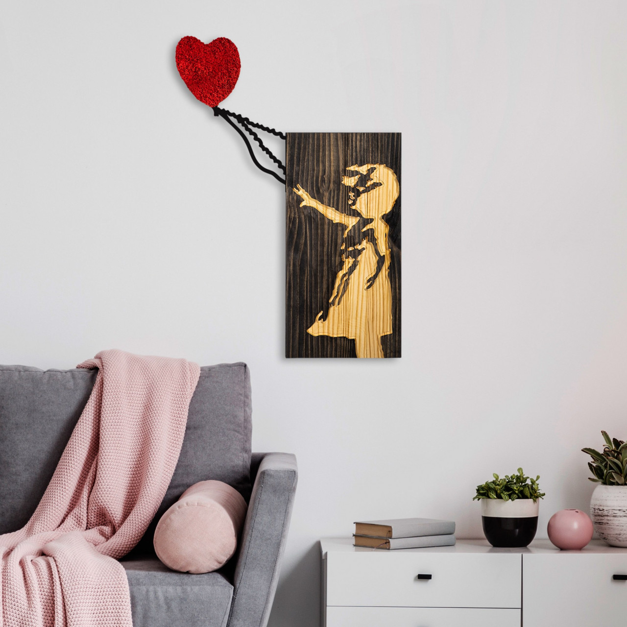 Accesoriu decorativ de perete din lemn Banksy - 15-1