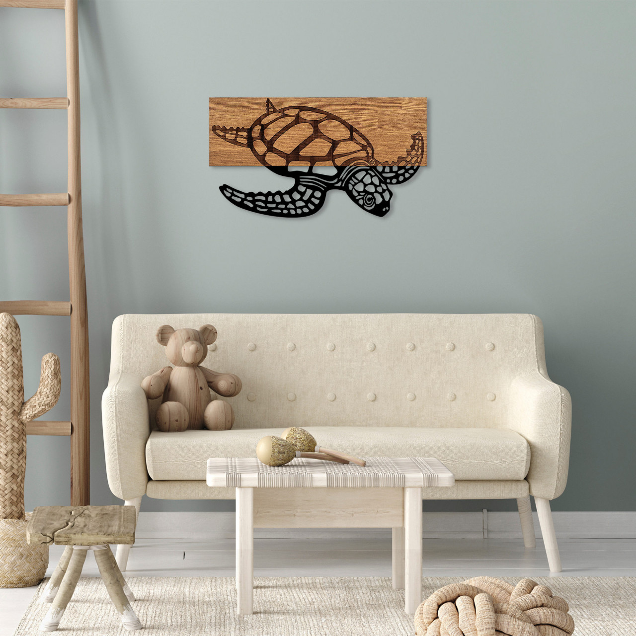 Accesoriu decorativ de perete din lemn Caretta Caretta - 314