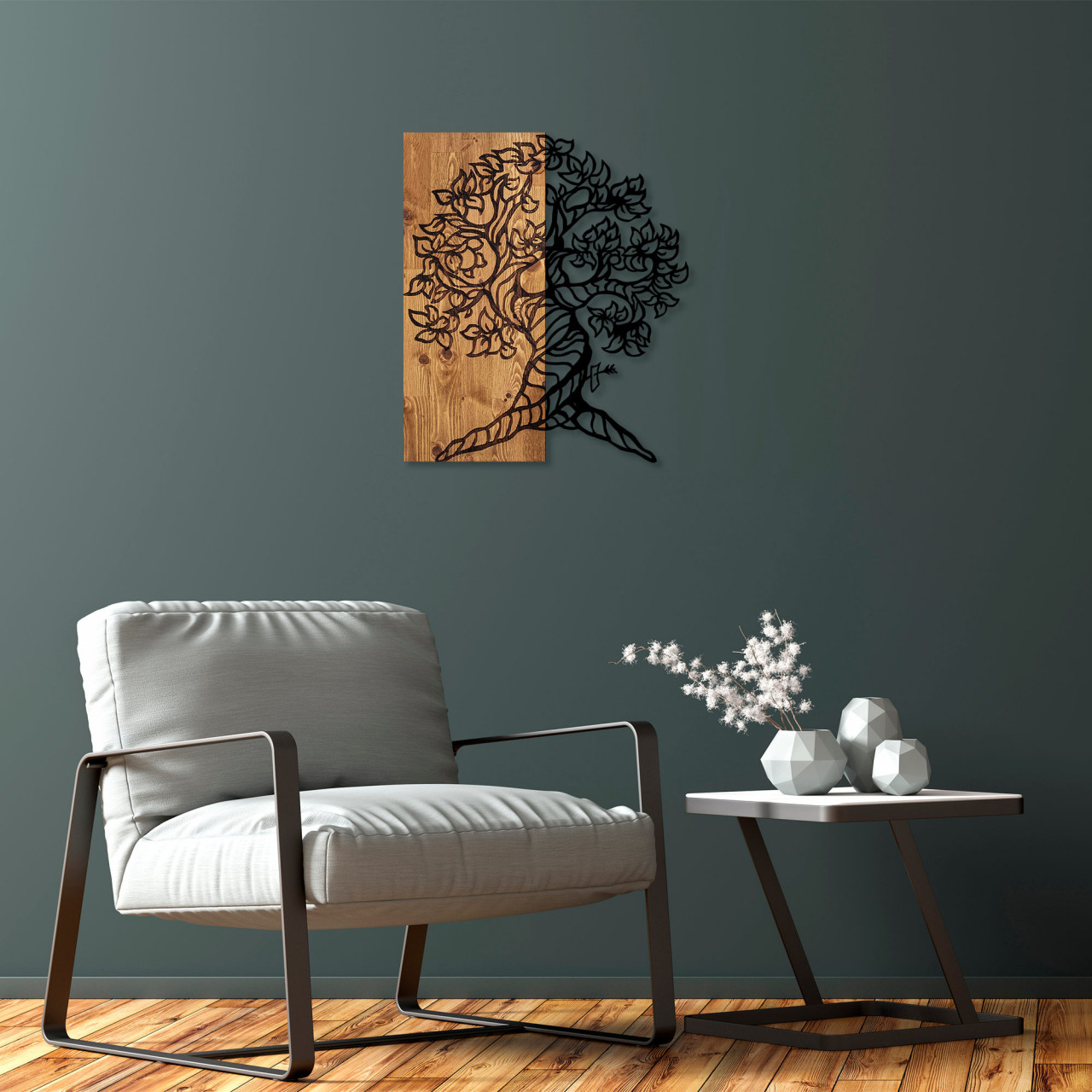 Accesoriu decorativ de perete din lemn Monumental Tree 1