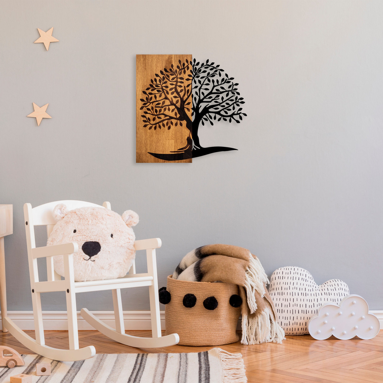 Accesoriu decorativ de perete din lemn Monumental tree - 374