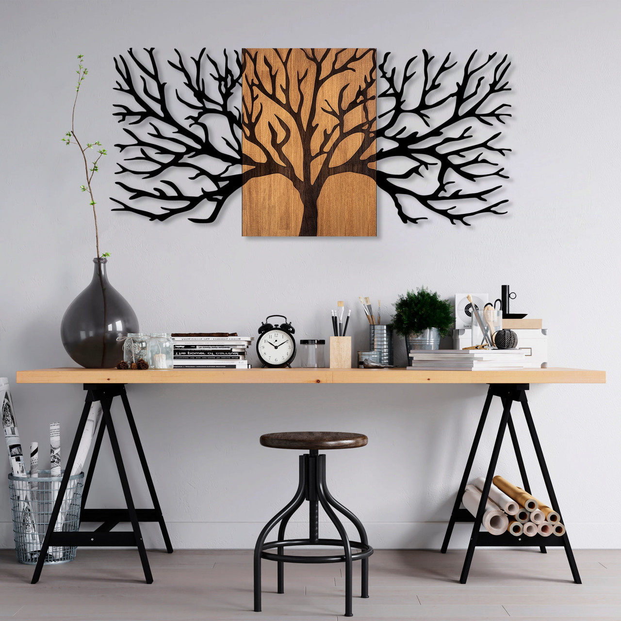 Accesoriu decorativ de perete din lemn Tree - 327
