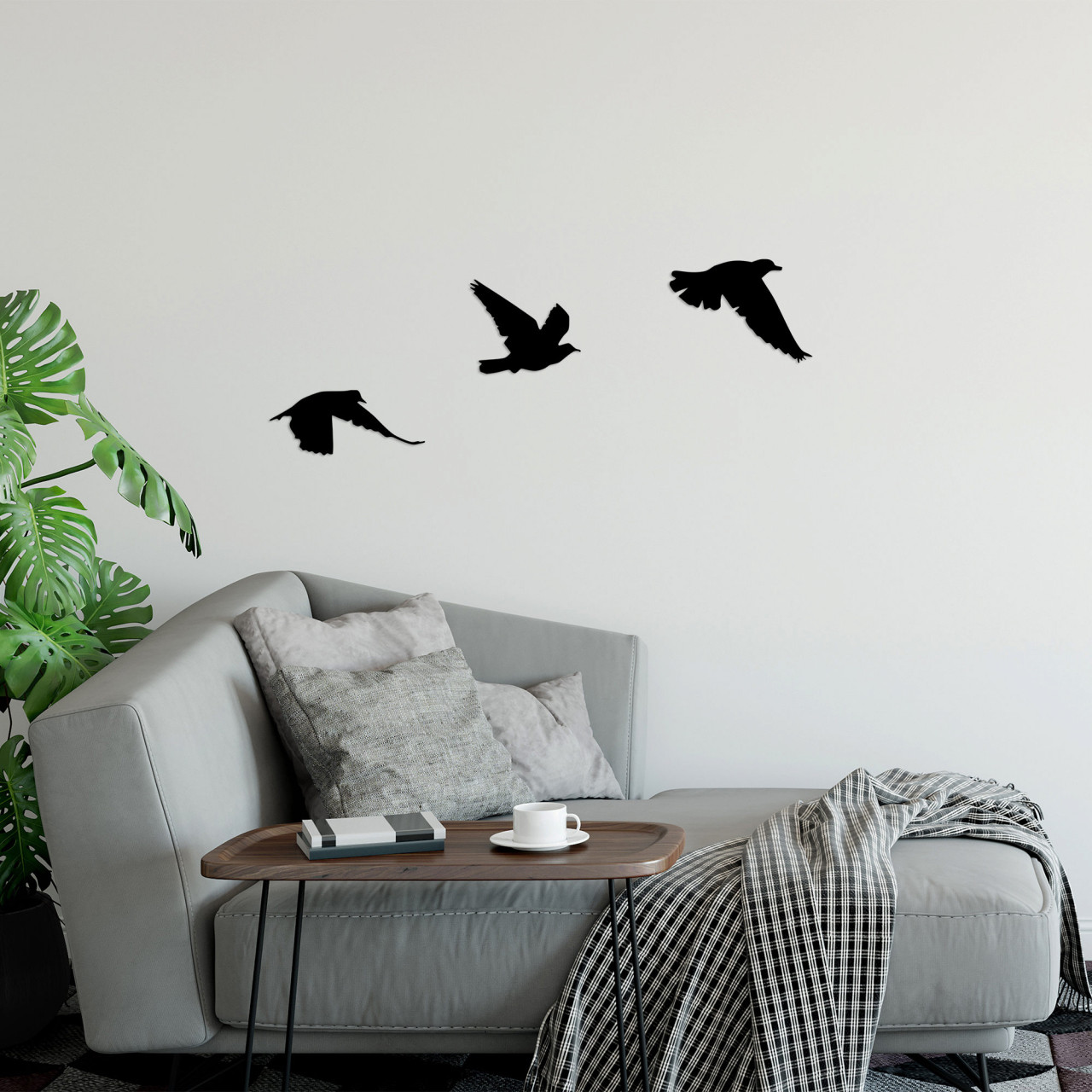 Accesoriu decorativ de perete metalic Birds - 477