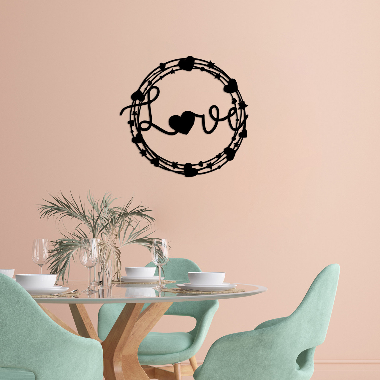 Accesoriu decorativ de perete metalic Love - 469
