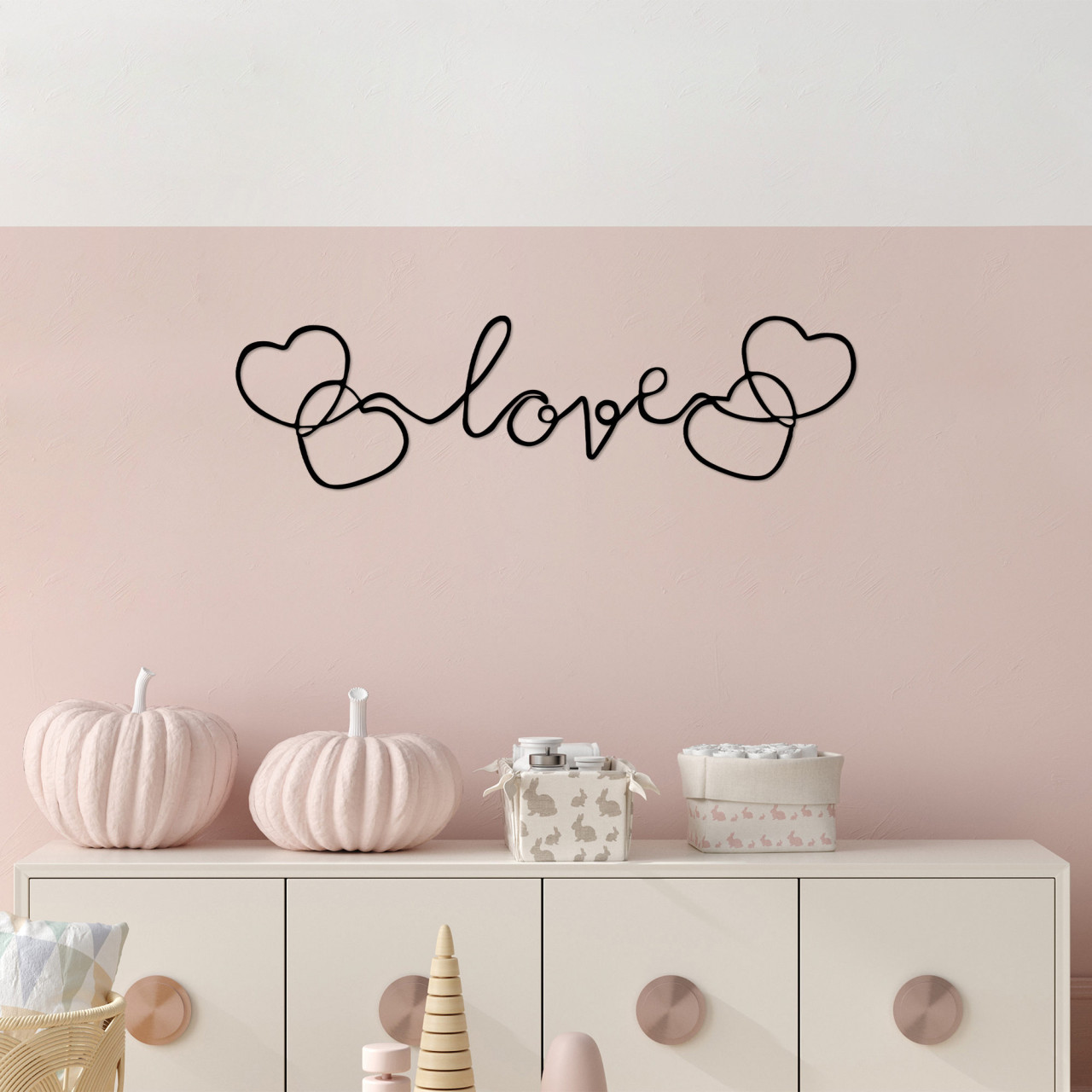 Accesoriu decorativ de perete metalic Love - 491