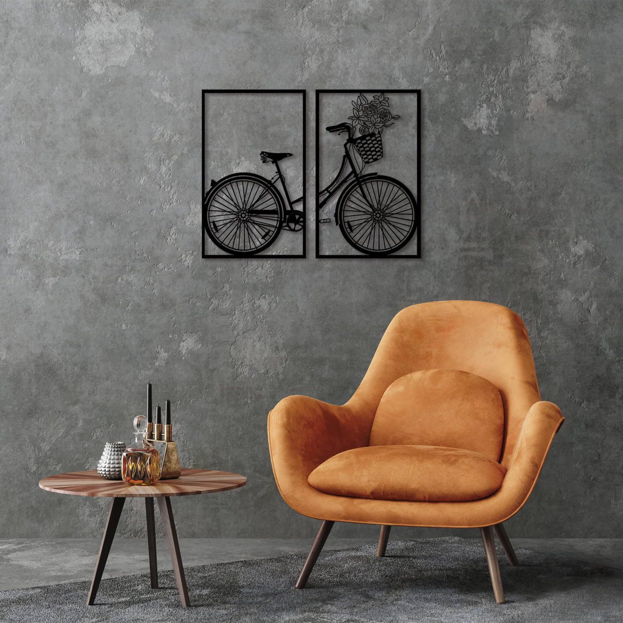 Accesoriu decorativ de perete metalic Nostalgic bike - 271