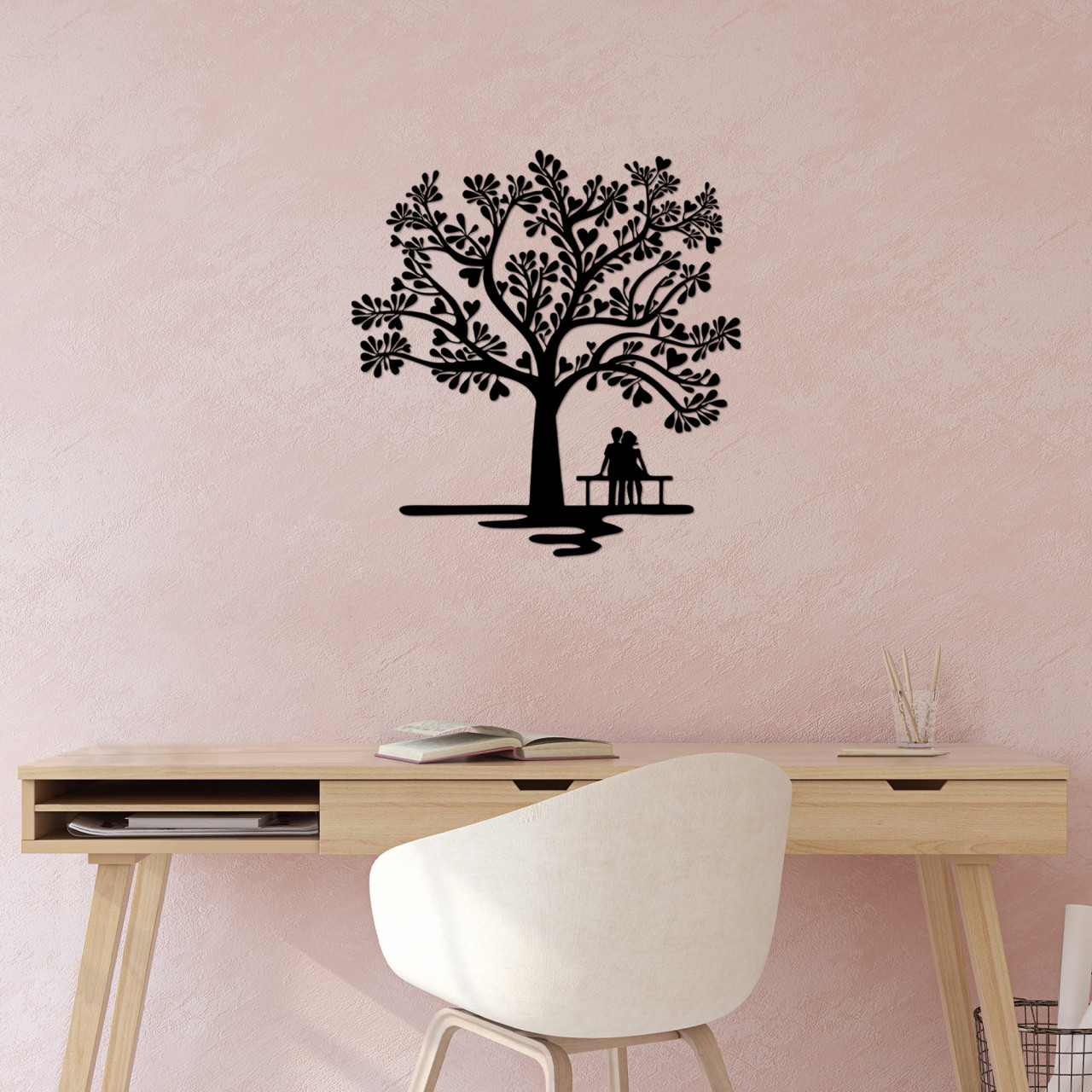 Accesoriu decorativ de perete metalic Romance Under The Tree - 501