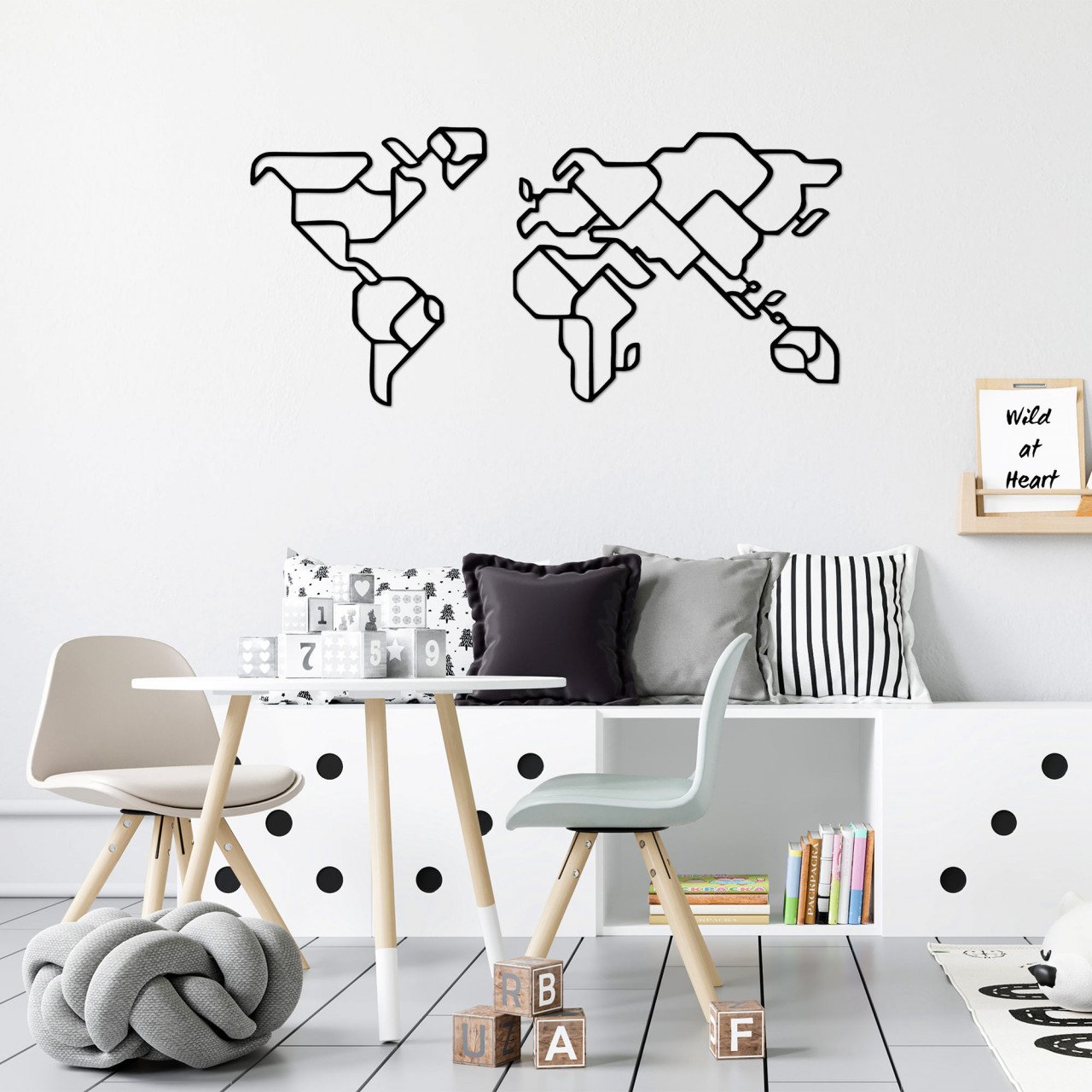 Accesoriu decorativ de perete metalic World Map 6