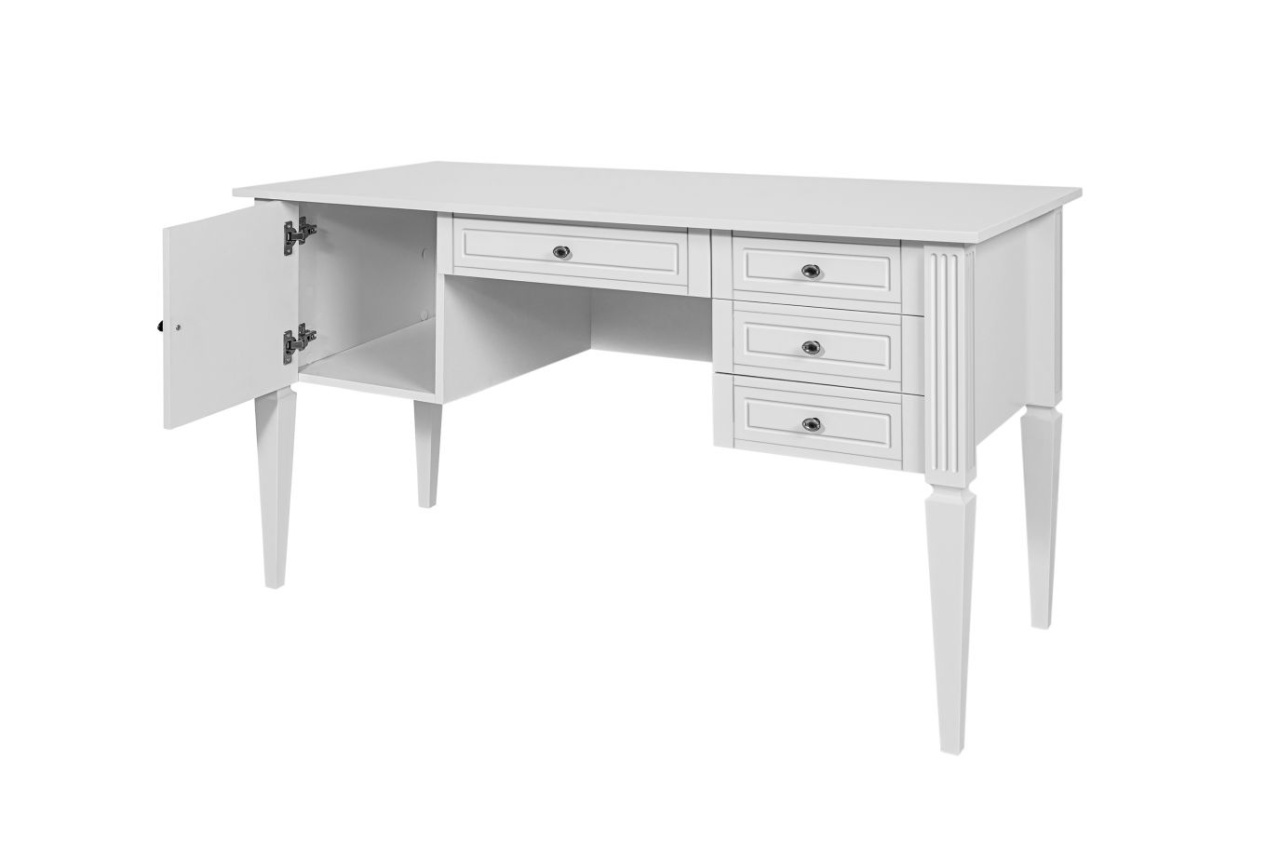 Birou elegant Ines alb L132 cm - 1 | YEO