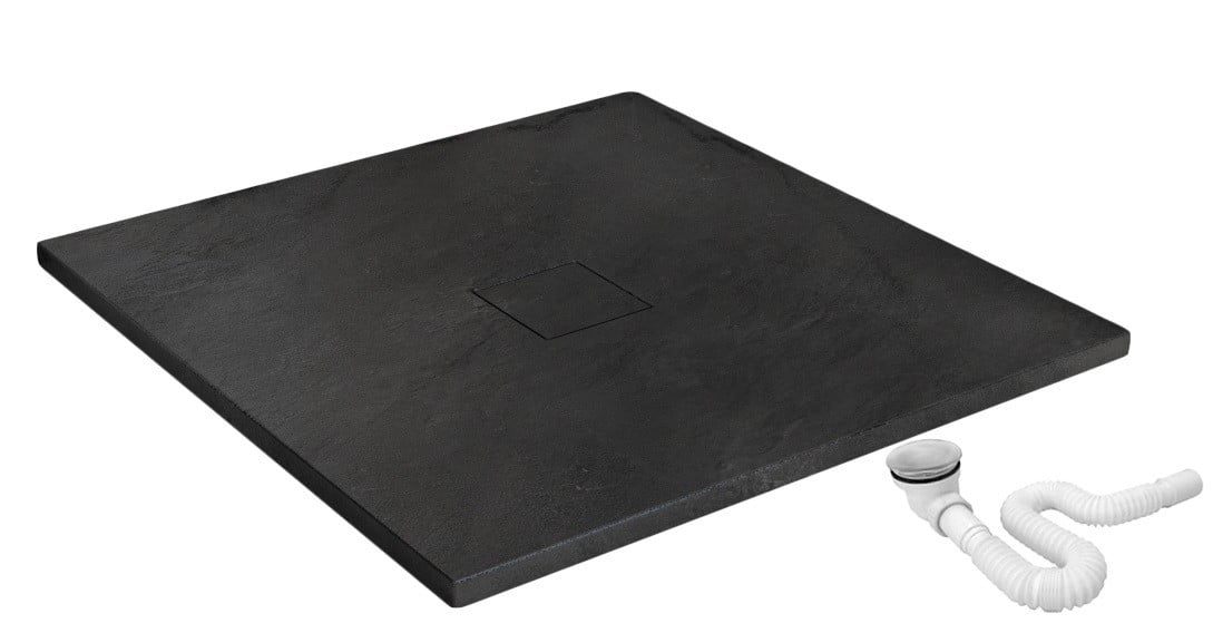 Cadita pentru dus Stone neagra - L90 x l120 x h3 cm