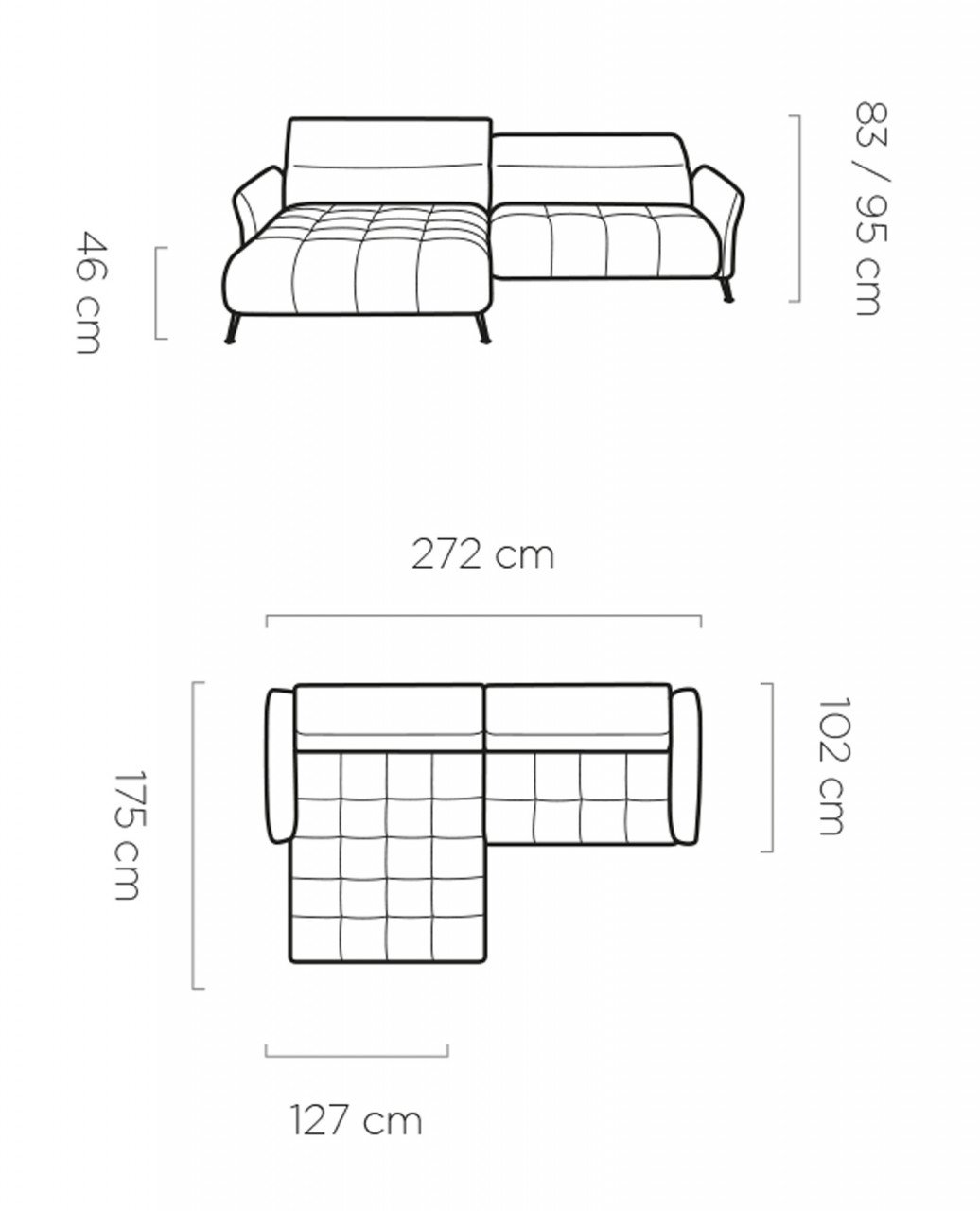 Coltar cu reglaj electric Cavani - L272 x l175 x h95 cm - 3 | YEO