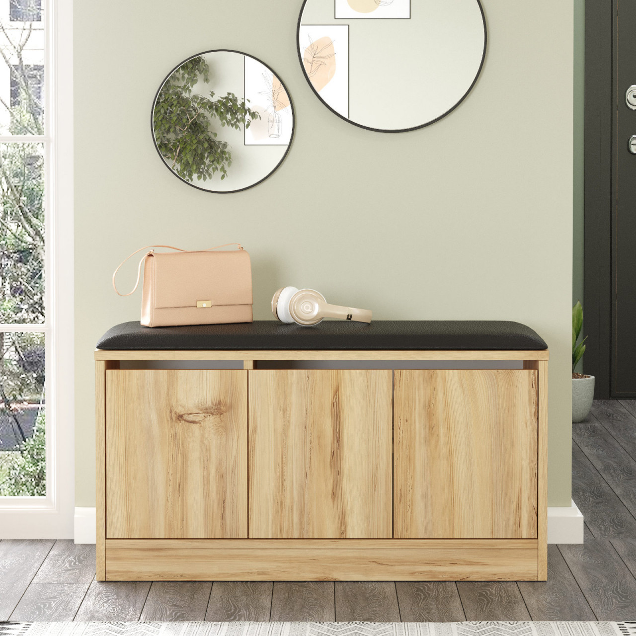 Dulap MDF de incaltaminte MR2 - KE stejar L89,6 cm - H45,8 cm