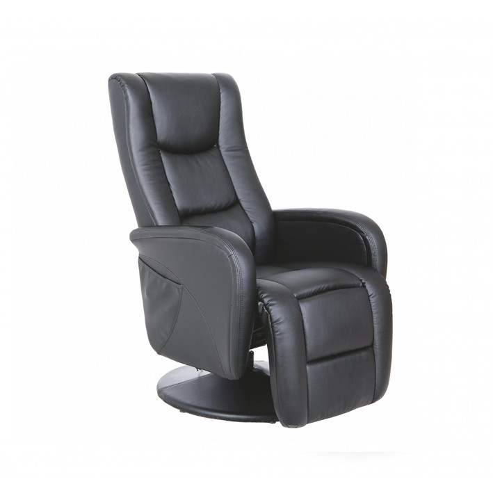 Fotoliu recliner cu functie de masaj Pulsar piele ecologica negru H106 cm