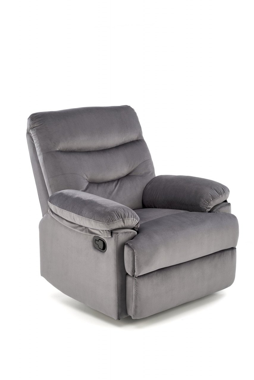 Fotoliu recliner Drager velvet gri H105 cm