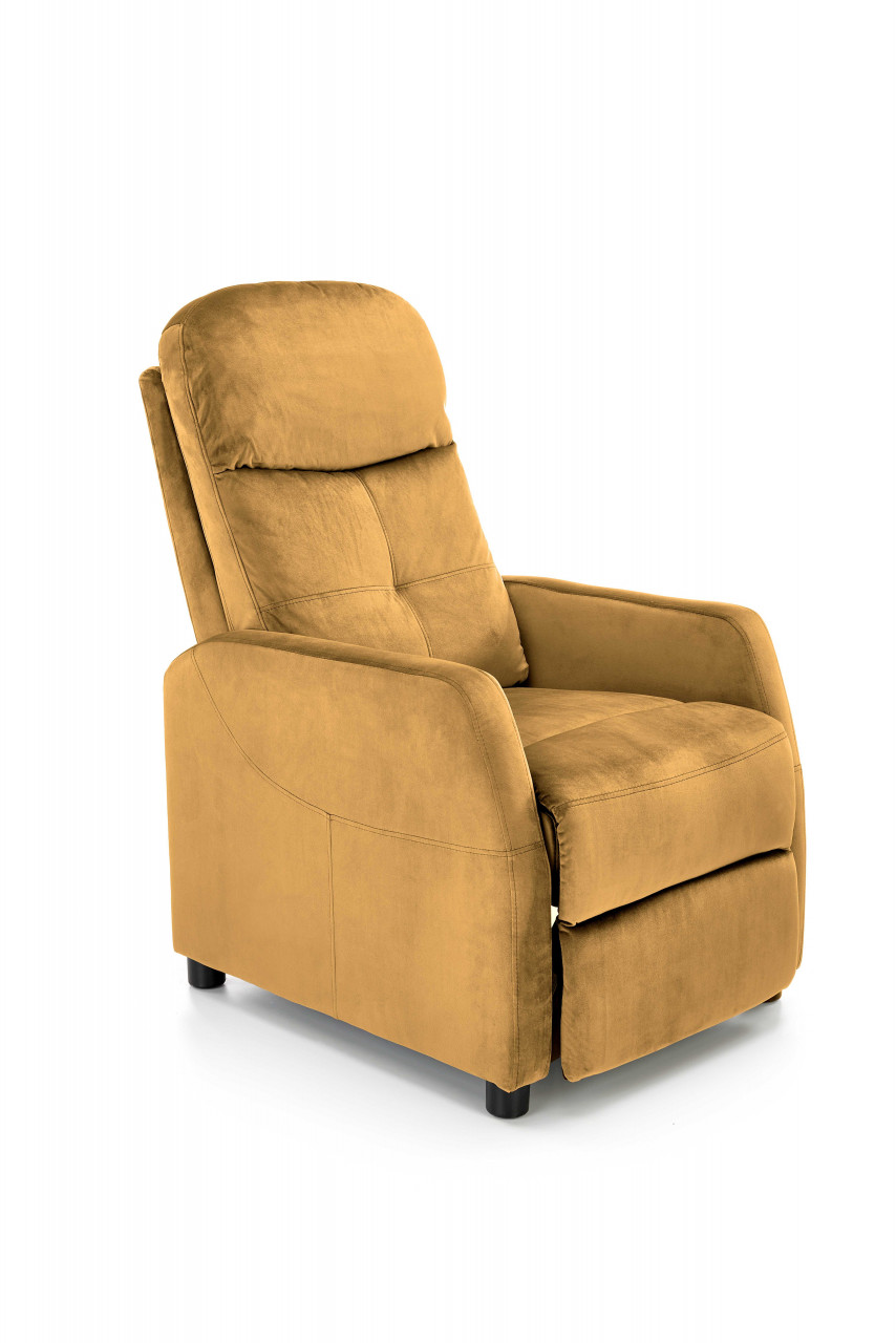 Fotoliu recliner Felipe 2 velvet mustariu H103 cm