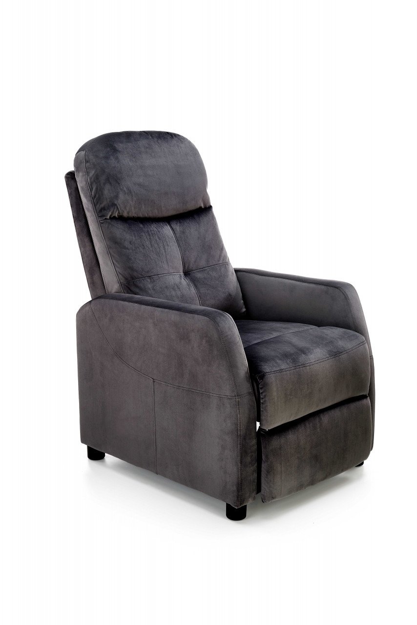 Fotoliu recliner Felipe 2 velvet negru H103 cm