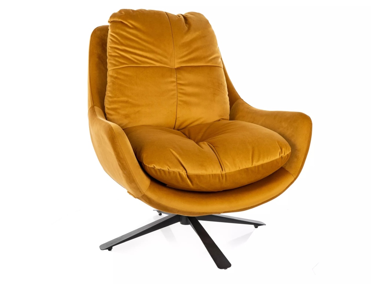 Fotoliu Vivien velvet mustariu Blu68 H90 cm