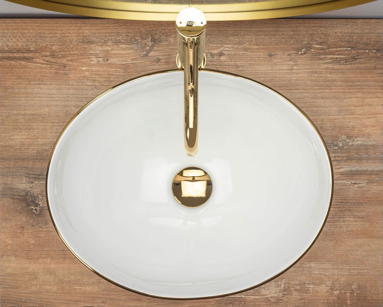 Lavoar Sofia Gold Edge ceramica sanitara - 41cm - 4 | YEO