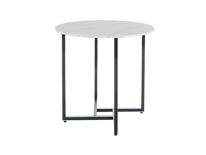 Masa rotunda Alto II marmura alba/negru ø80/h76 cm