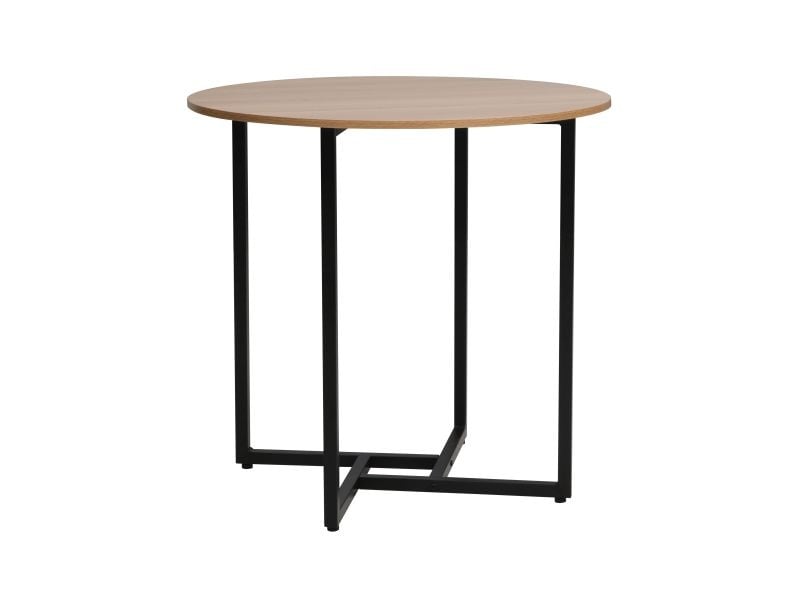 Masa rotunda Alto II stejar/negru ø80/h76 cm