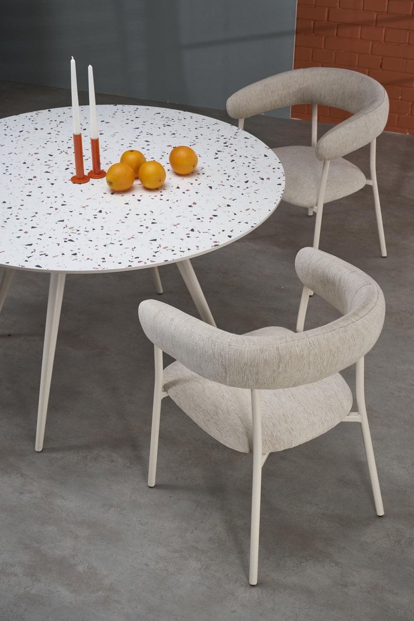 Masa rotunda Aramis terrazzo/alb ø120/h76 cm - 4 | YEO