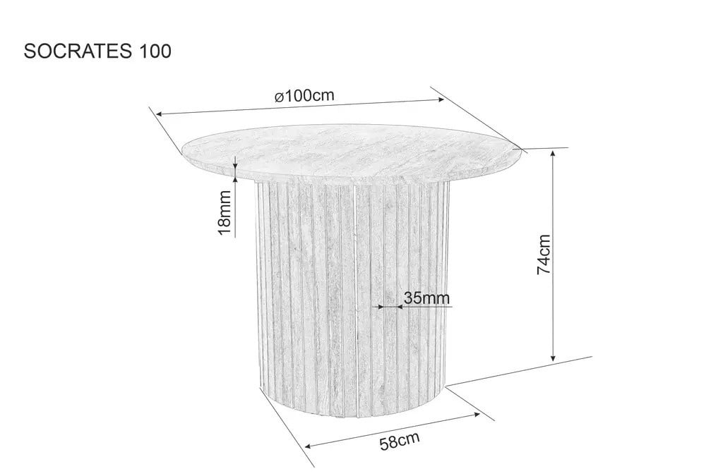 Masa rotunda Socrates stejar artizan/stejar artizan ø100/h76 cm - 1 | YEO