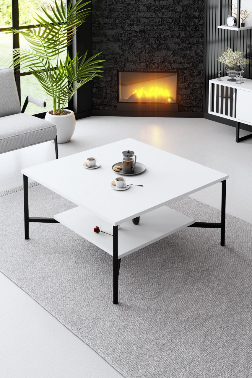 Masuta de cafea Black Line alb / negru