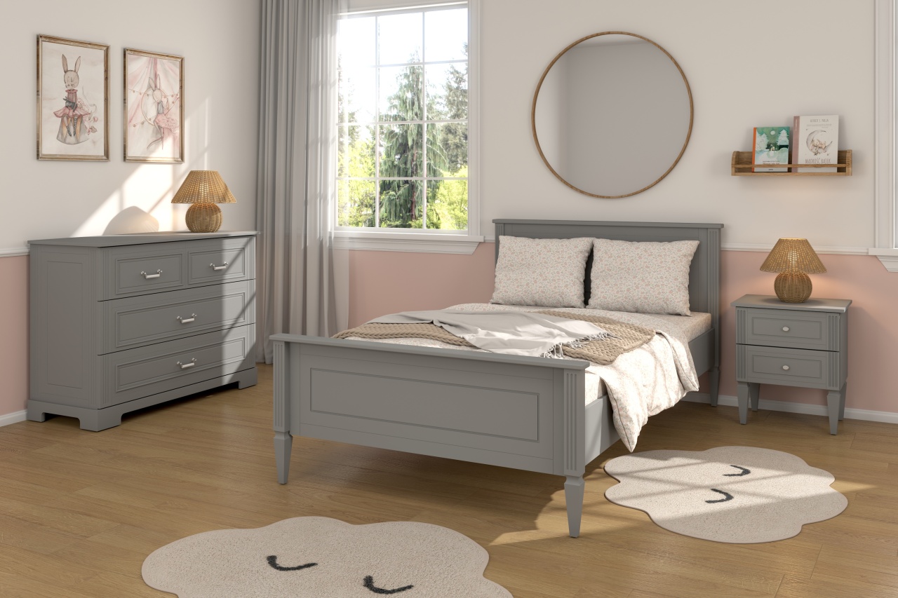 Noptiera eleganta Ines gri H58 cm - 3 | YEO