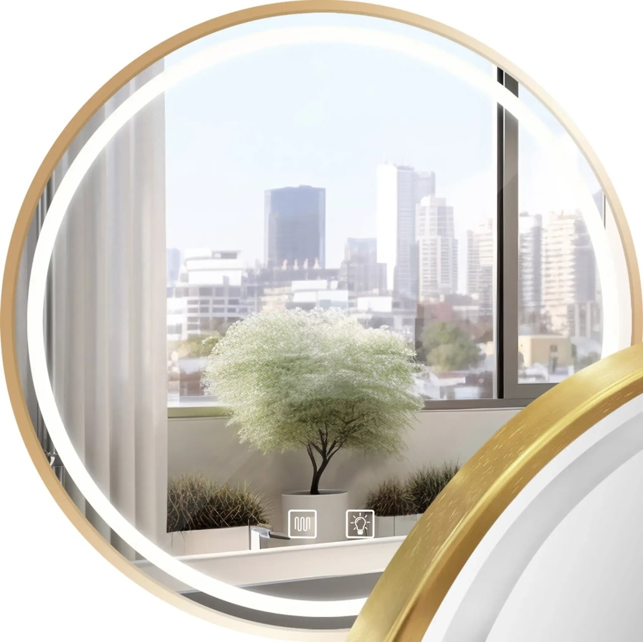 Oglindă LED 50cm MMJ BRUSH GOLD