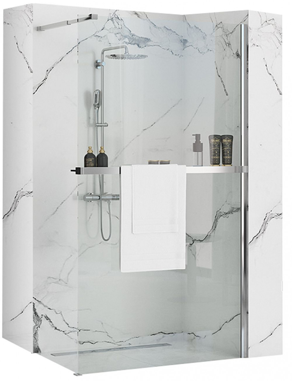 Panou de dus Rea Aero N 80 Transparent