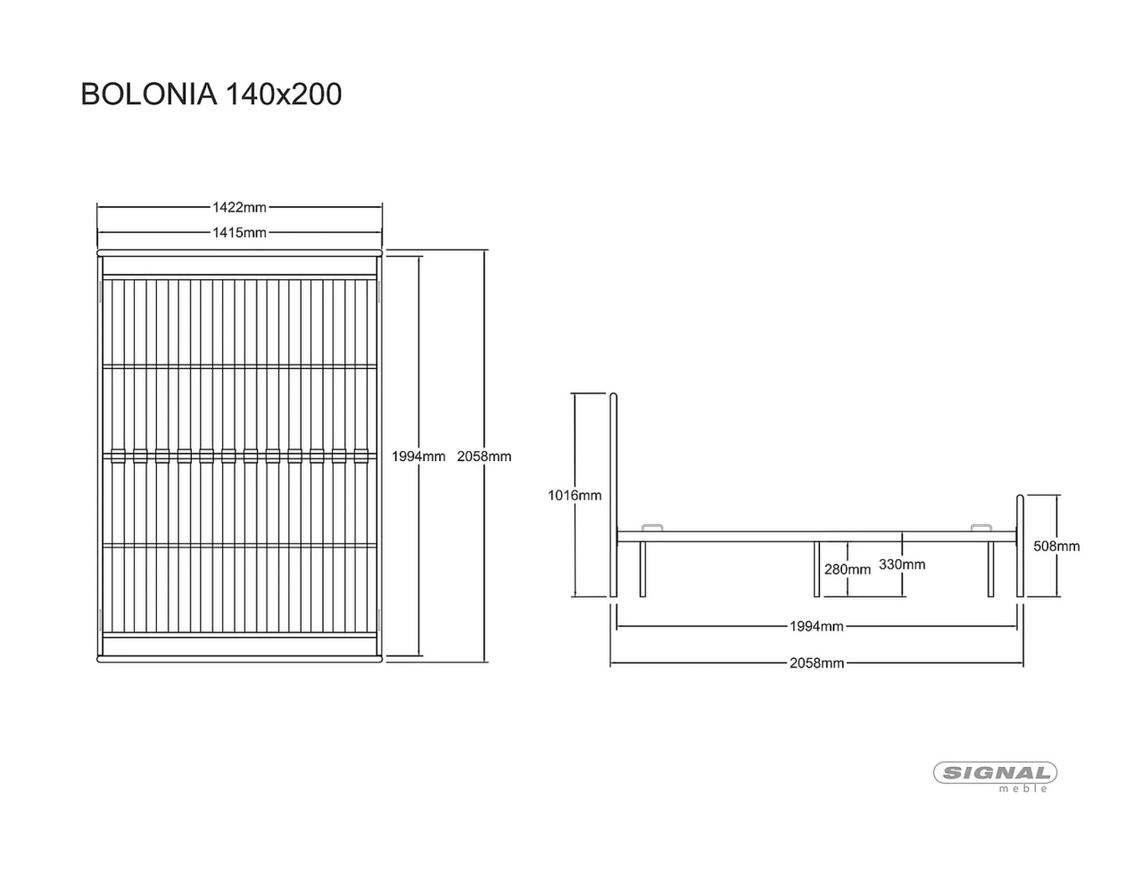 Pat metalic Bolonia alb 140x200 cm - 2 | YEO