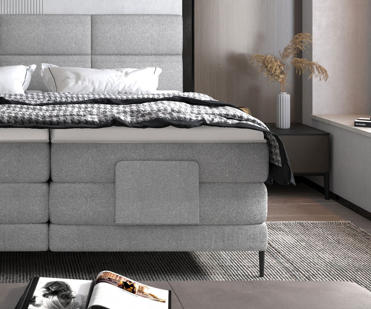 Pat tapitat boxspring Carlo 140x200 cm - 3 | YEO