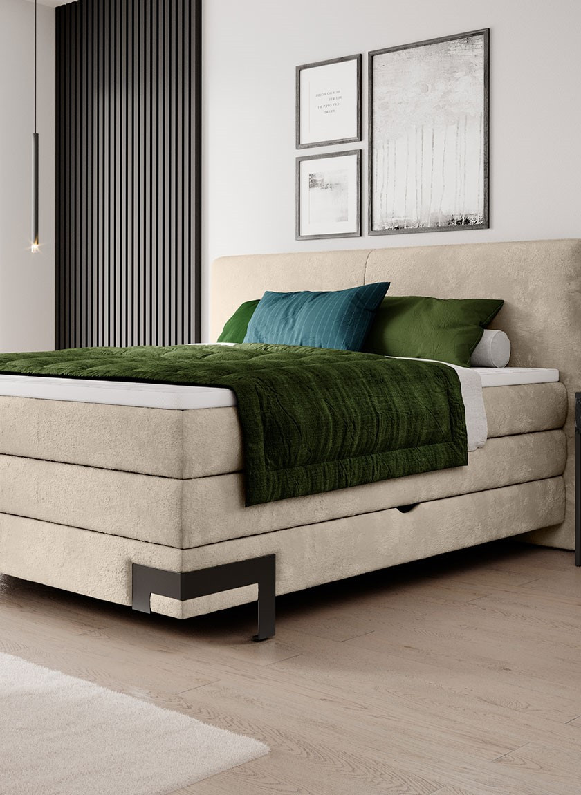 Pat tapitat boxspring Valente 180x200 cm - 4 | YEO