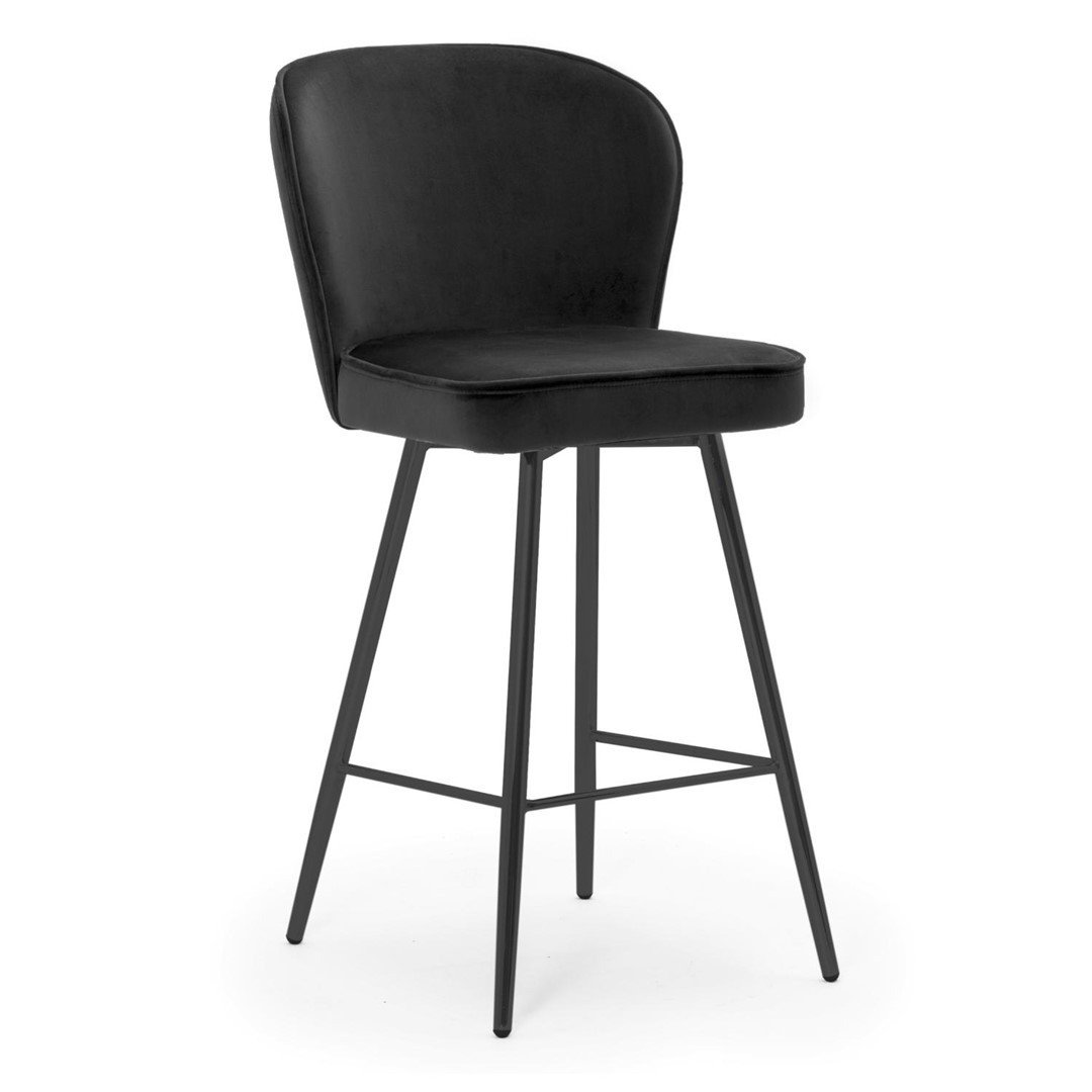 Scaun de bar Aine negru picioare negru - H70 cm