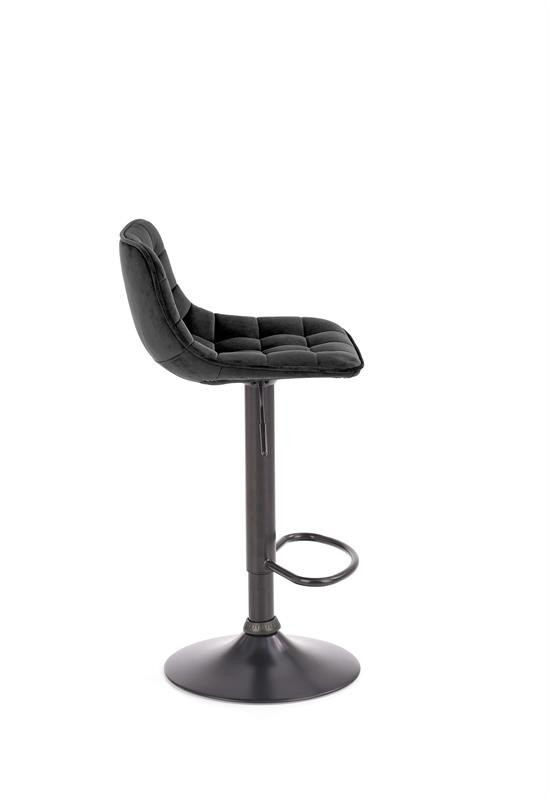 Scaun de bar H-95 velvet negru - 1 | YEO