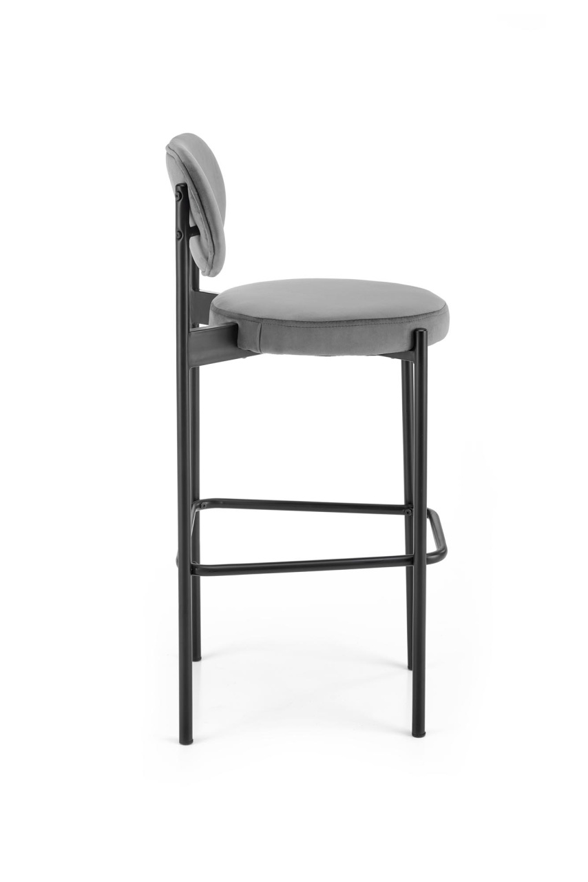 Scaun de bar H108 velvet gri - 3 | YEO