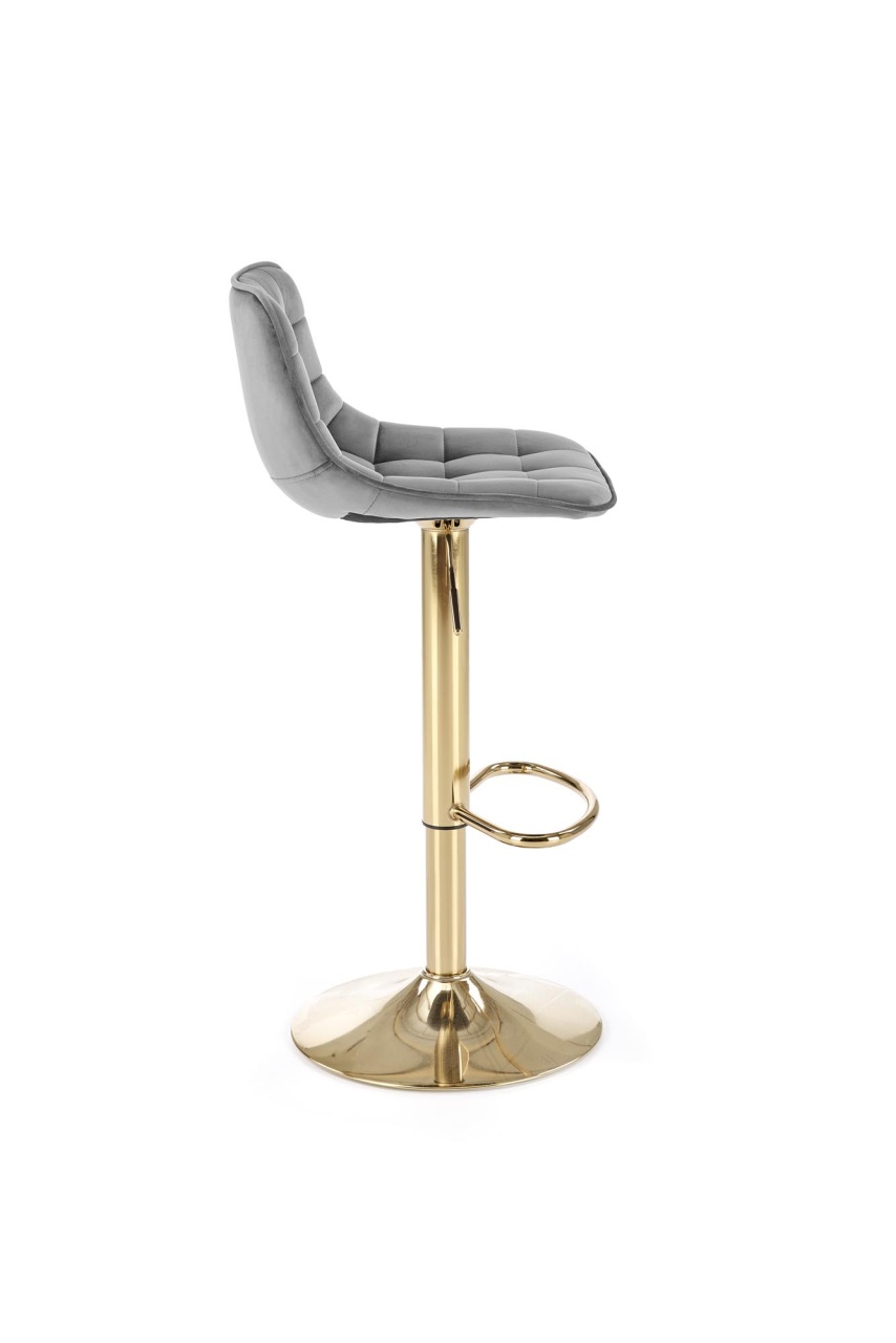 Scaun de bar H120 velvet gri/gold - 3 | YEO