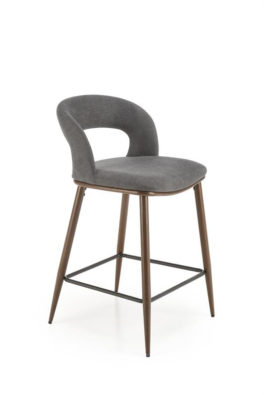 Scaun de bar tapitat H114 gri/nuc