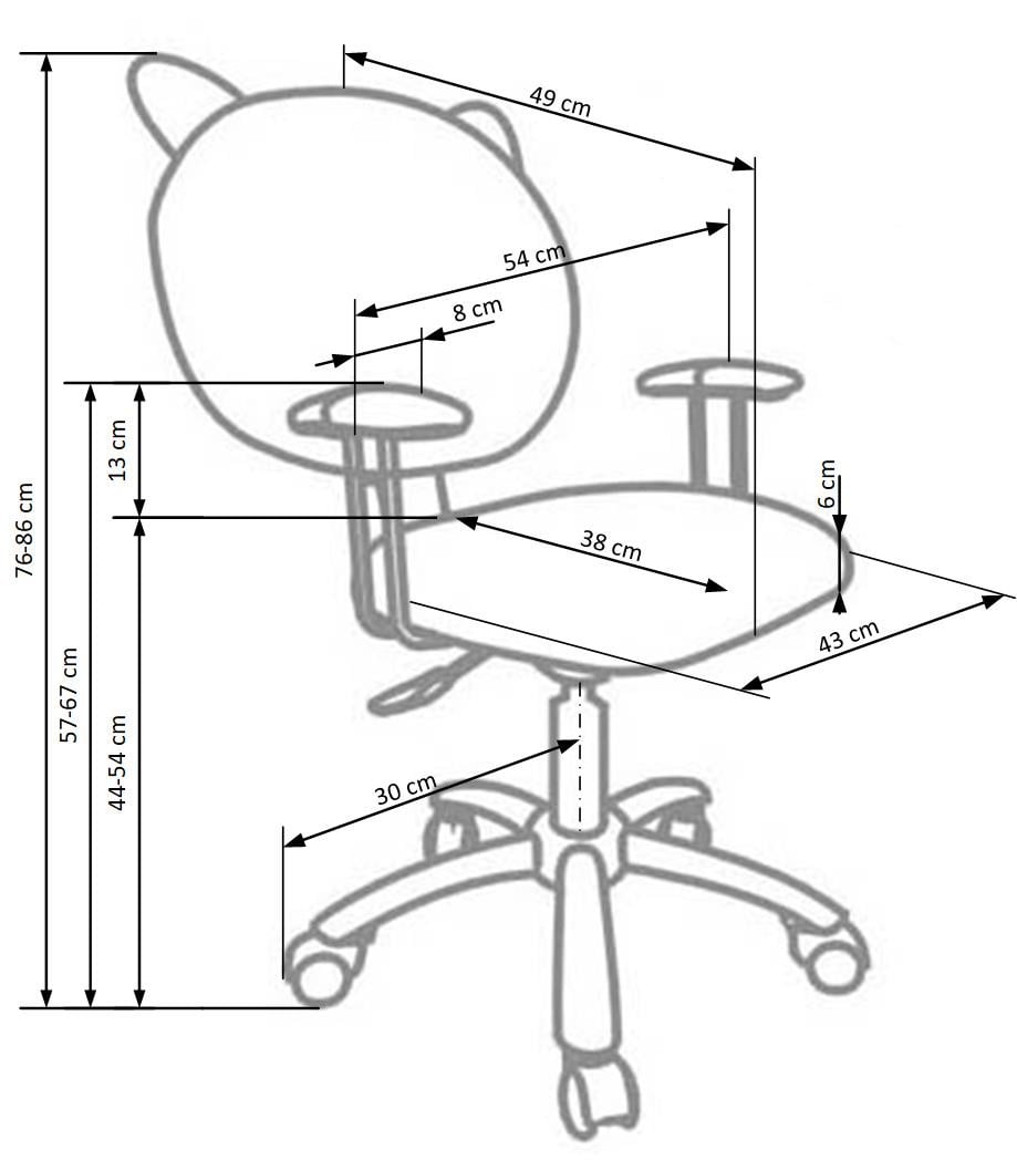 Scaun de birou copii Kitty roz - 2 | YEO