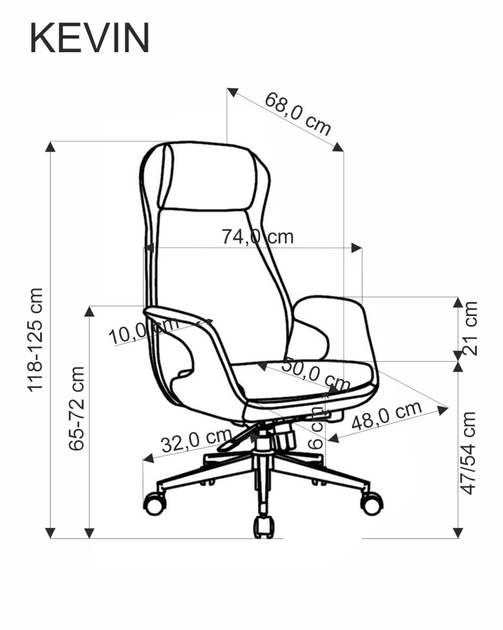 Scaun de birou Kevin stofa gri cenusiu H125 cm - 4 | YEO