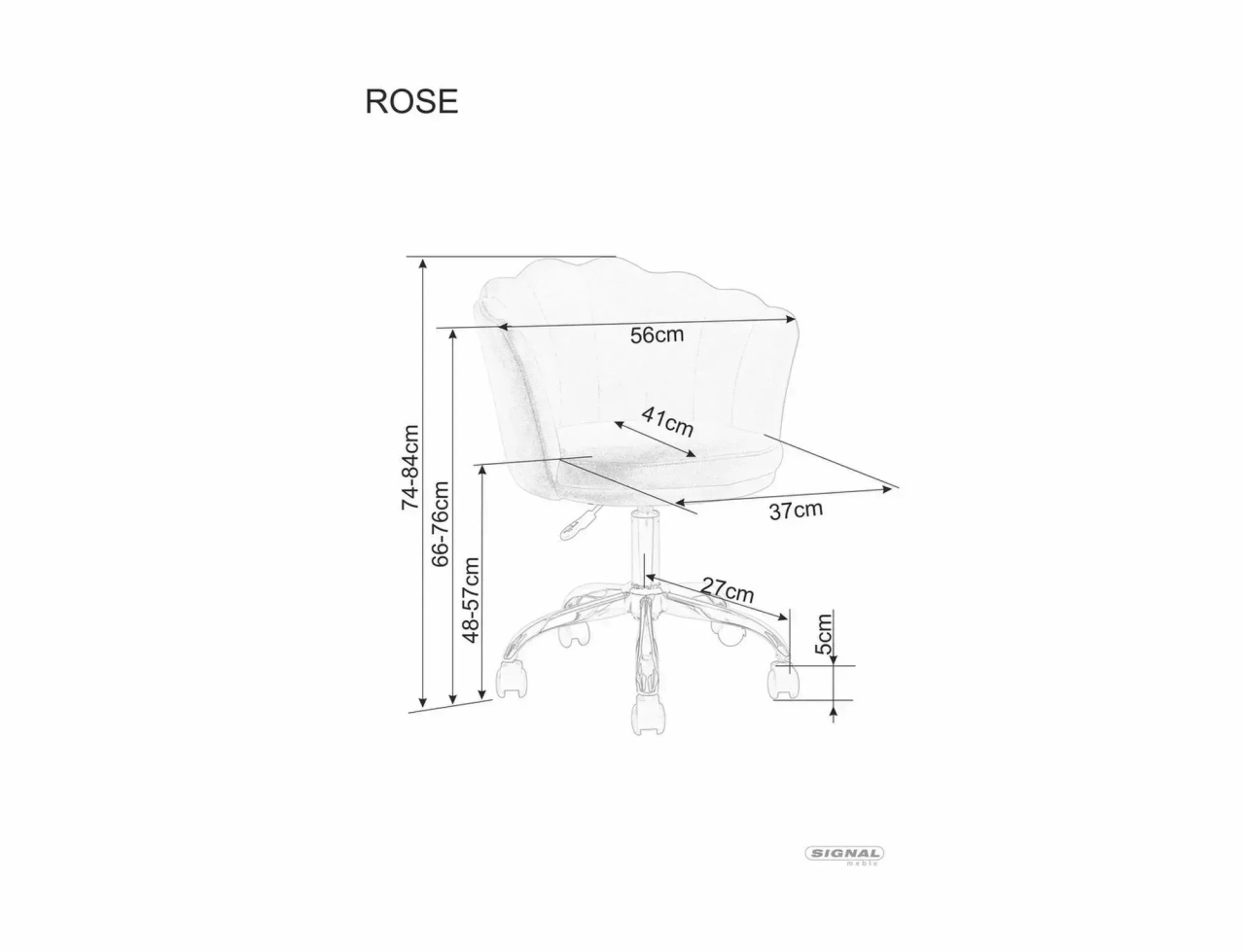 Scaun de birou Rose velvet gri Blu14 - 4 | YEO