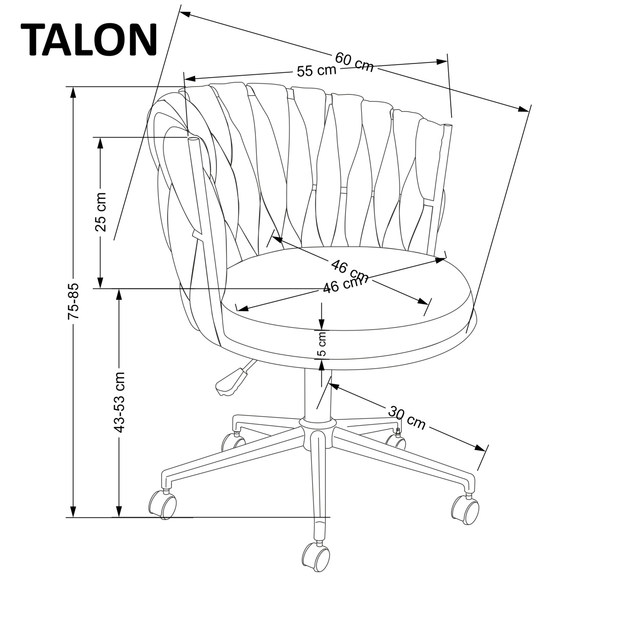 Scaun de birou Talon roz - 4 | YEO