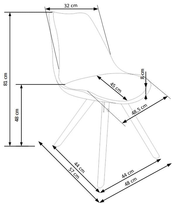 Scaun K201 piele ecologica alb - 2 | YEO