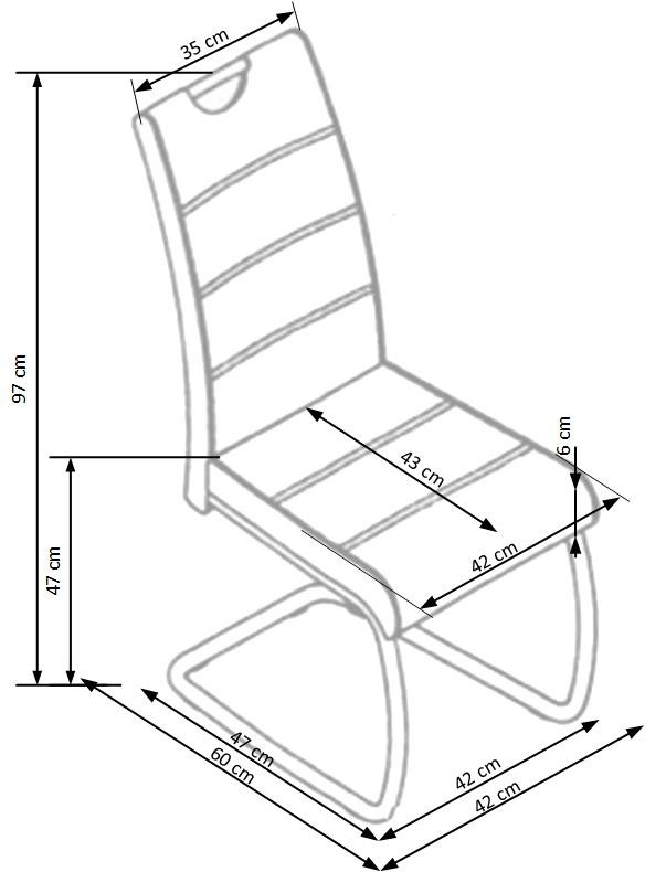 Scaun K211 piele ecologica alb - 2 | YEO