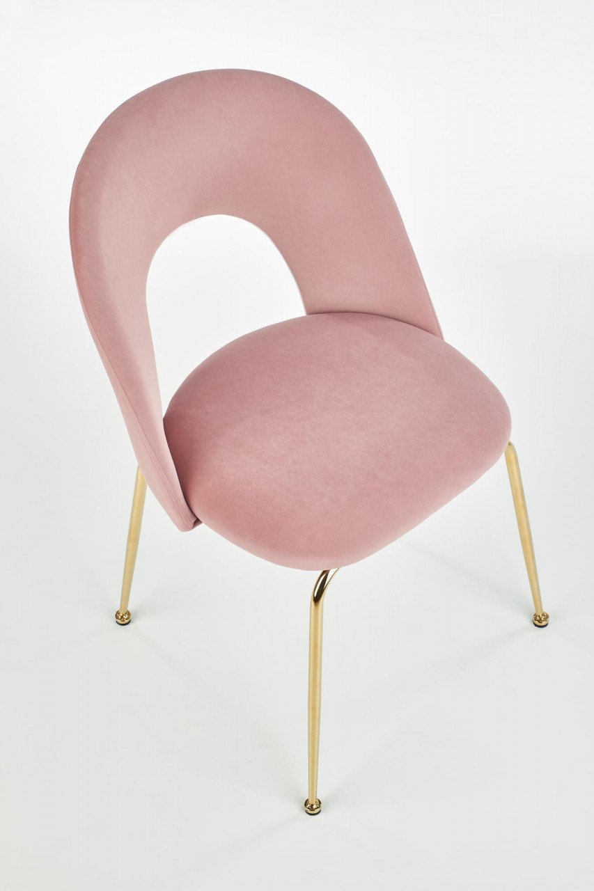 Scaun K385 velvet roz/auriu - 1 | YEO