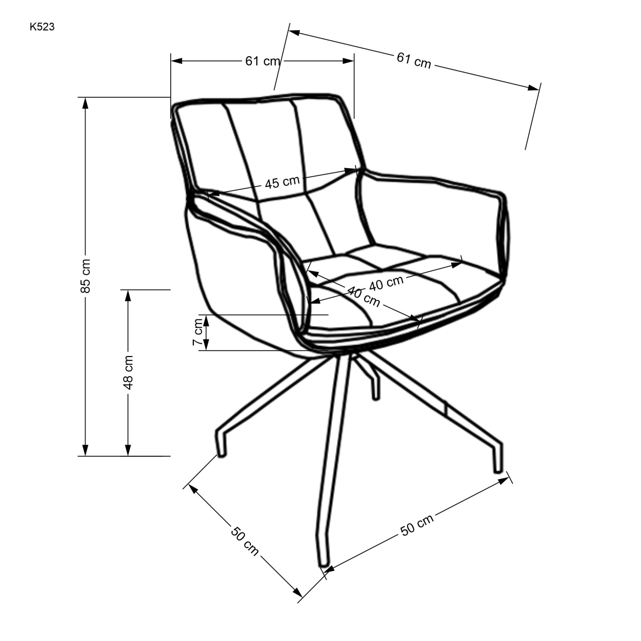 Scaun K523 tapitat gri - 5 | YEO